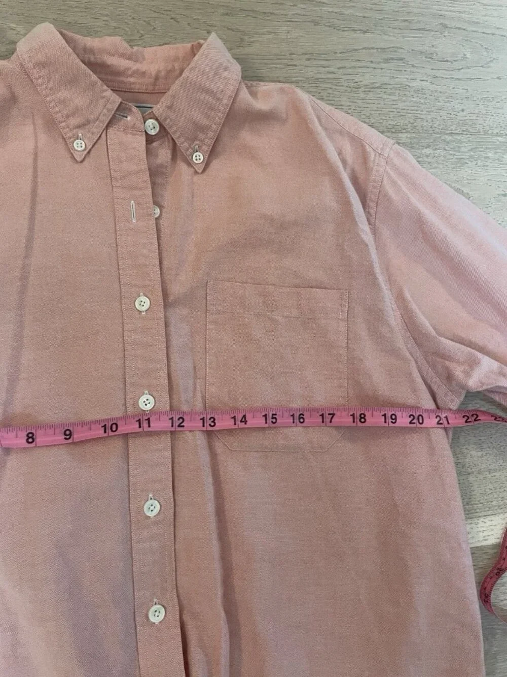 L.L. Bean Cotton Button Down Shirt Coral Oxford Office Coastal Classic Preppy, M